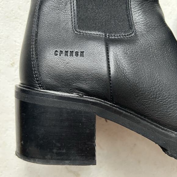 Copenhagen Studios Black Leather Heeled Chelsea Boots Women’s EU 39 / US 8.5 - Picture 2 of 14